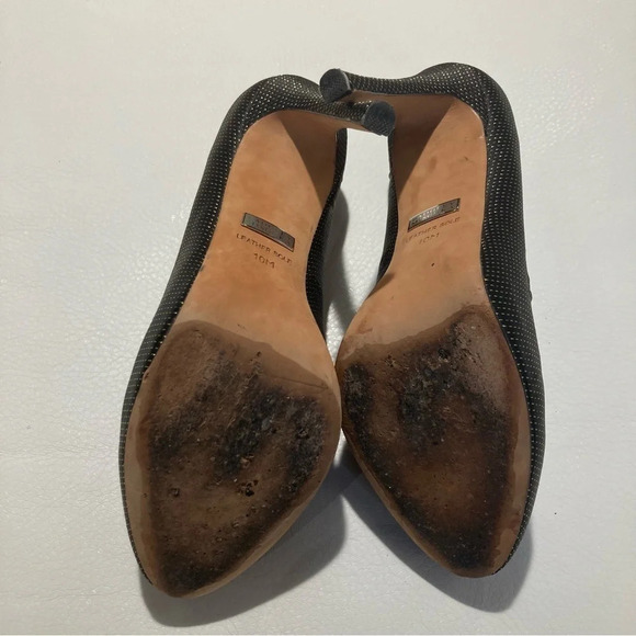 BADGLEY MISCHKA Sz 10 Jewelled Diamond Toe Cap Gold Specs 5”  Heels Pumps - Picture 11 of 13